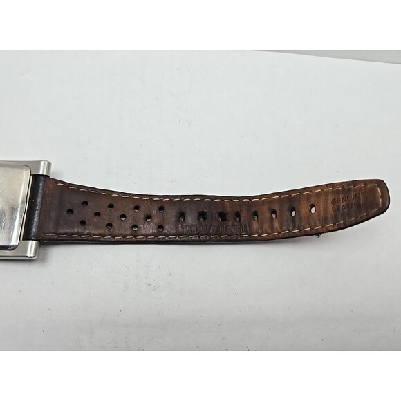 Tourneau Honda Swiss Quartz Rectangular Date Watch Black Leather New Battery - Picture 12 of 14